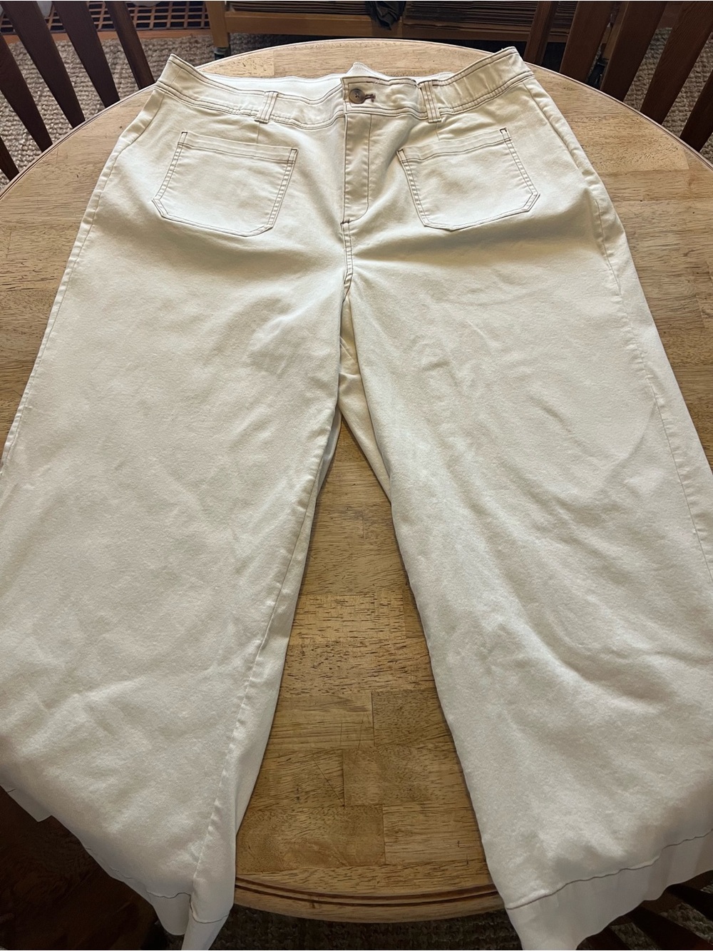 Lane Bryant Cream Wide-Leg Pants